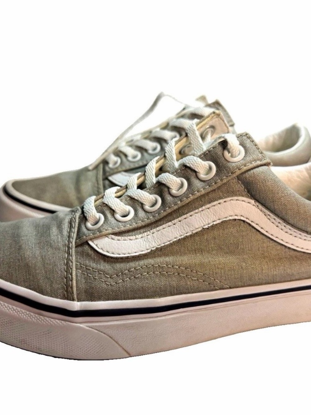 Vans Old Skool Gray/White Canvas Lace-Up Sneakers Men's 5/ Women’s 6.5